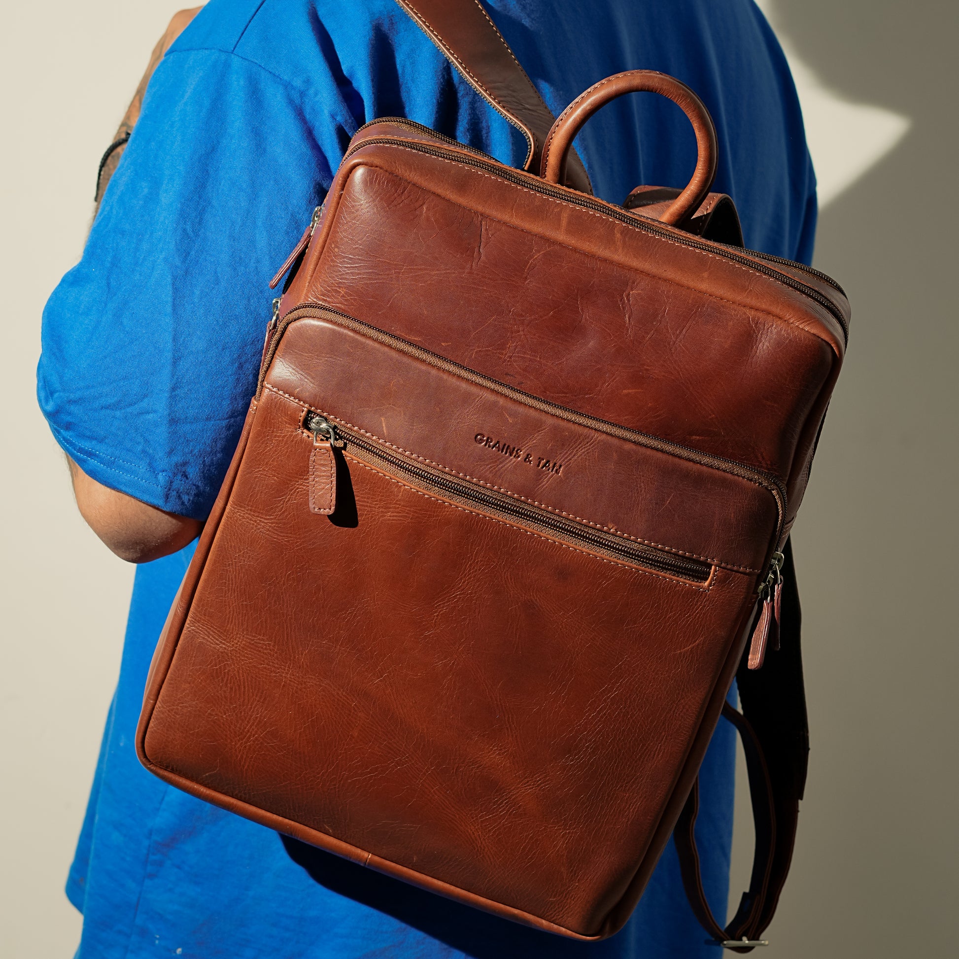 Leather Large Backpack | G&T