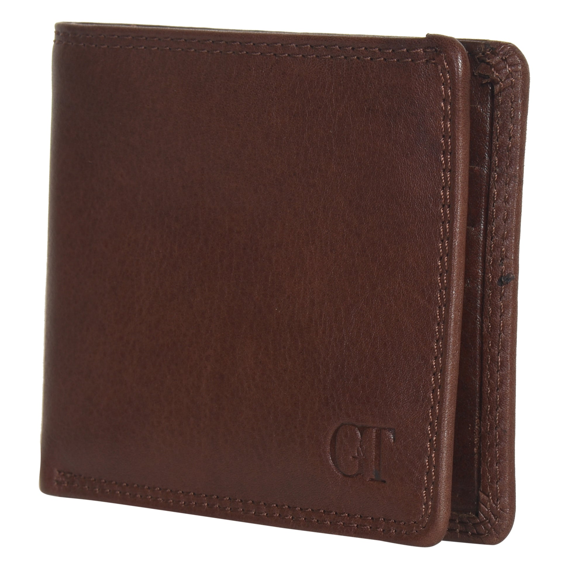 GT-003BF Tan Full-Grain Leather Bi-Fold Wallet: Slim RFID Wallet