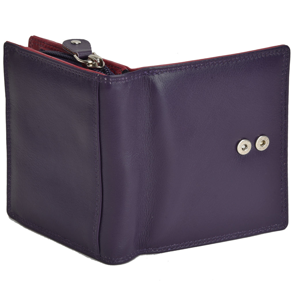 G&T-TP4 Full-grain Leather Medium Tab Purse with Change Section (RFID Protected)