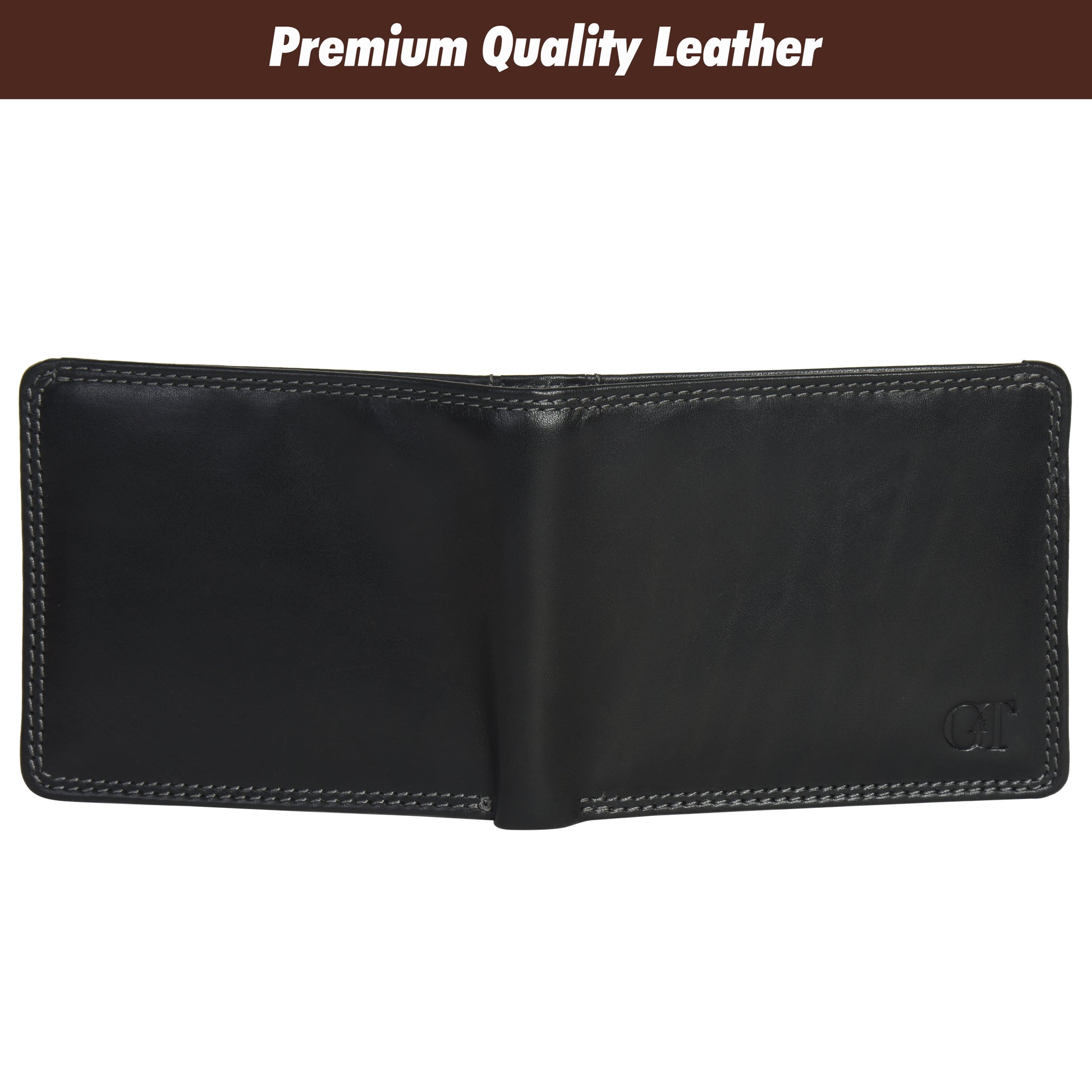 GT-003BF Tan Full-Grain Leather Bi-Fold Wallet: Slim RFID Wallet