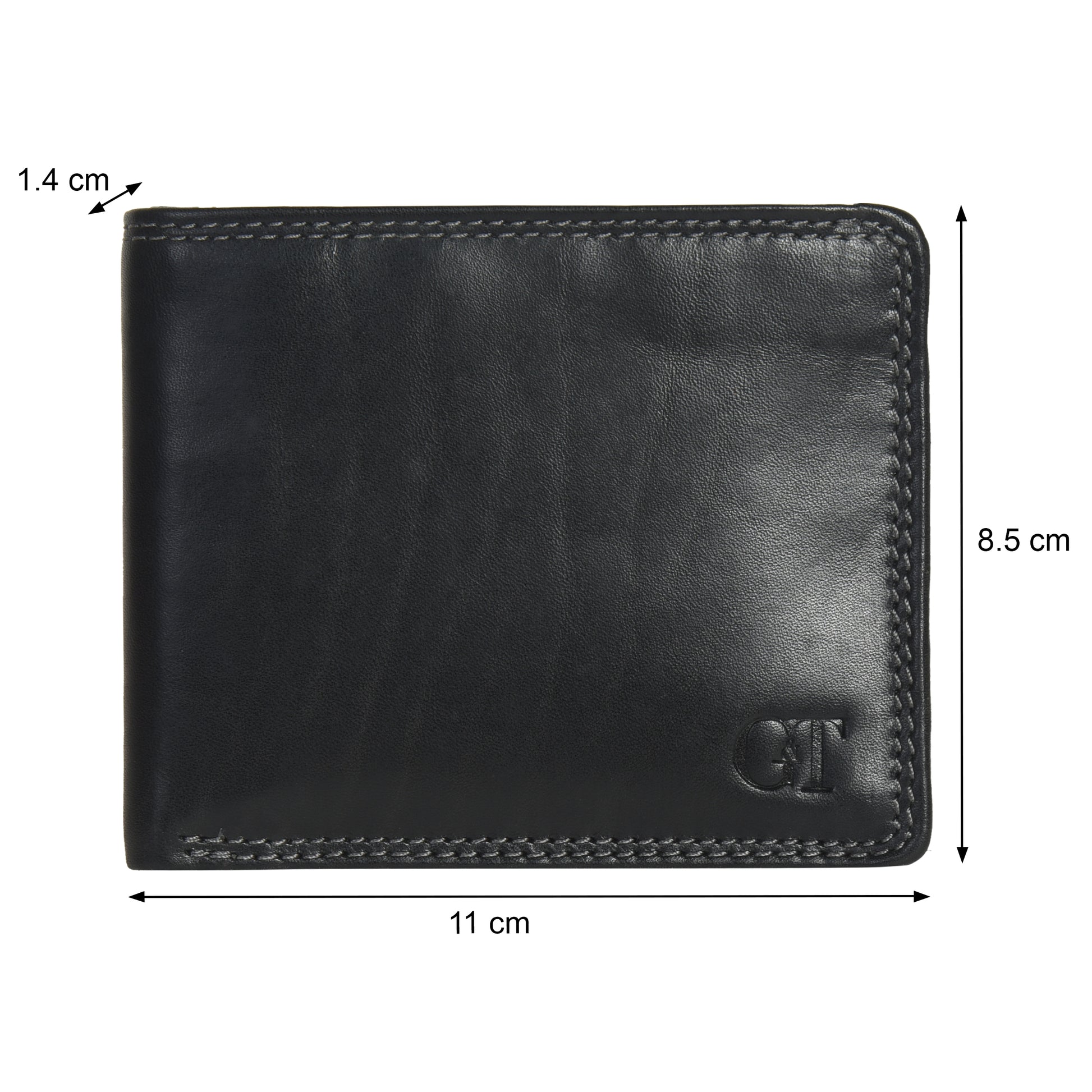 GT-003BF Tan Full-Grain Leather Bi-Fold Wallet: Slim RFID Wallet