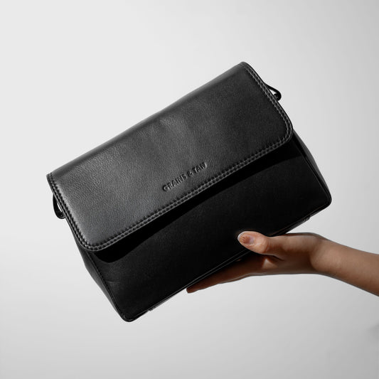 The York Flap-Over Leather Handbag - G&T