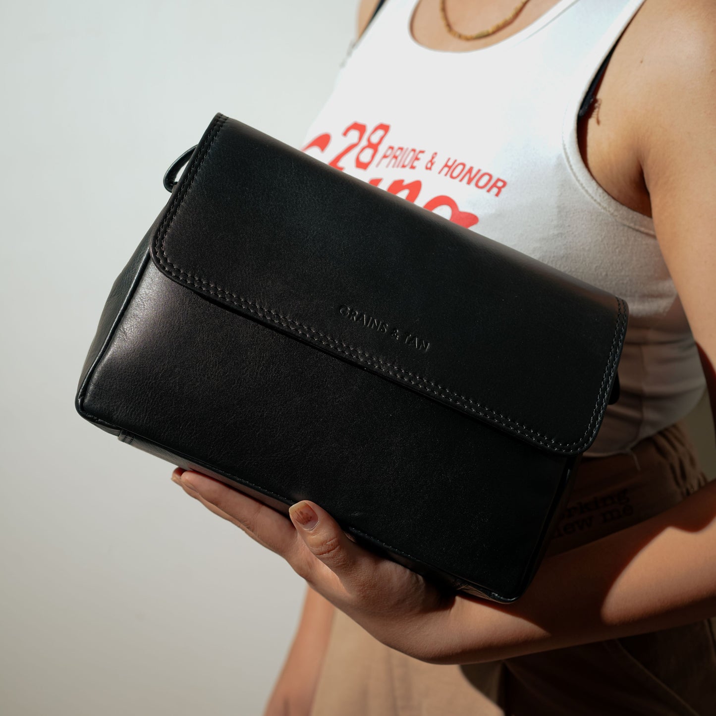 The York Flap-Over Leather Handbag - G&T