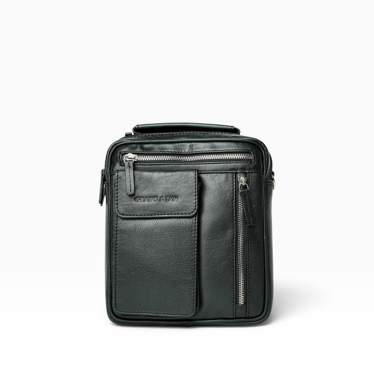 Full-Grain Leather Messenger Bag: Unisex Crossbody with Organizer