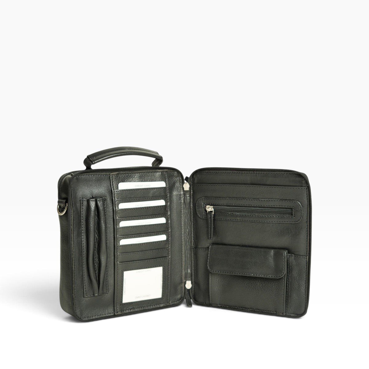 Full-Grain Leather Messenger Bag: Unisex Crossbody with Organizer