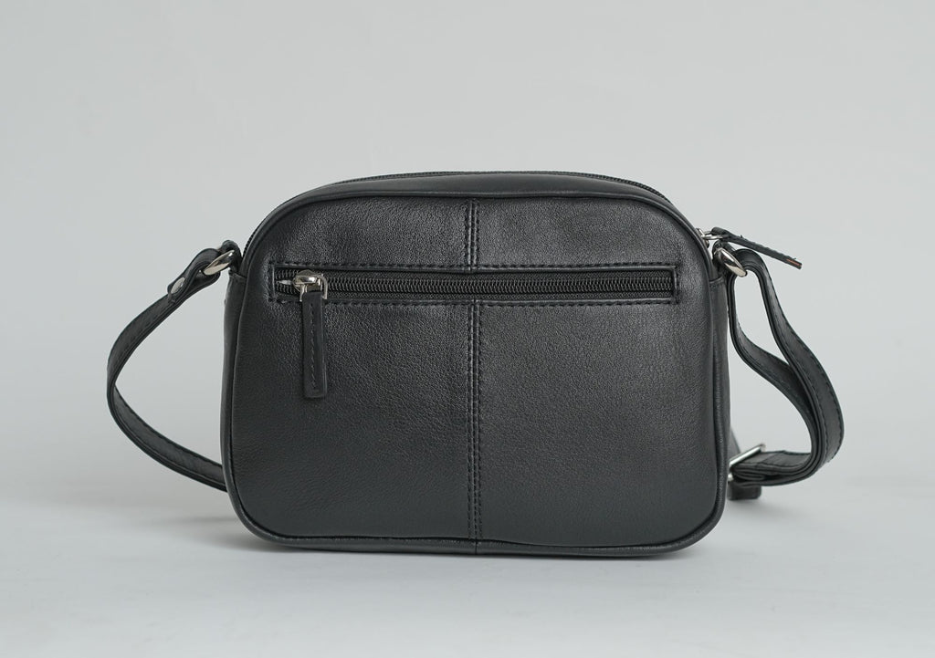 GT-H92B Full-Grain Leather Small Crossbody Bag with Adjustable Strap