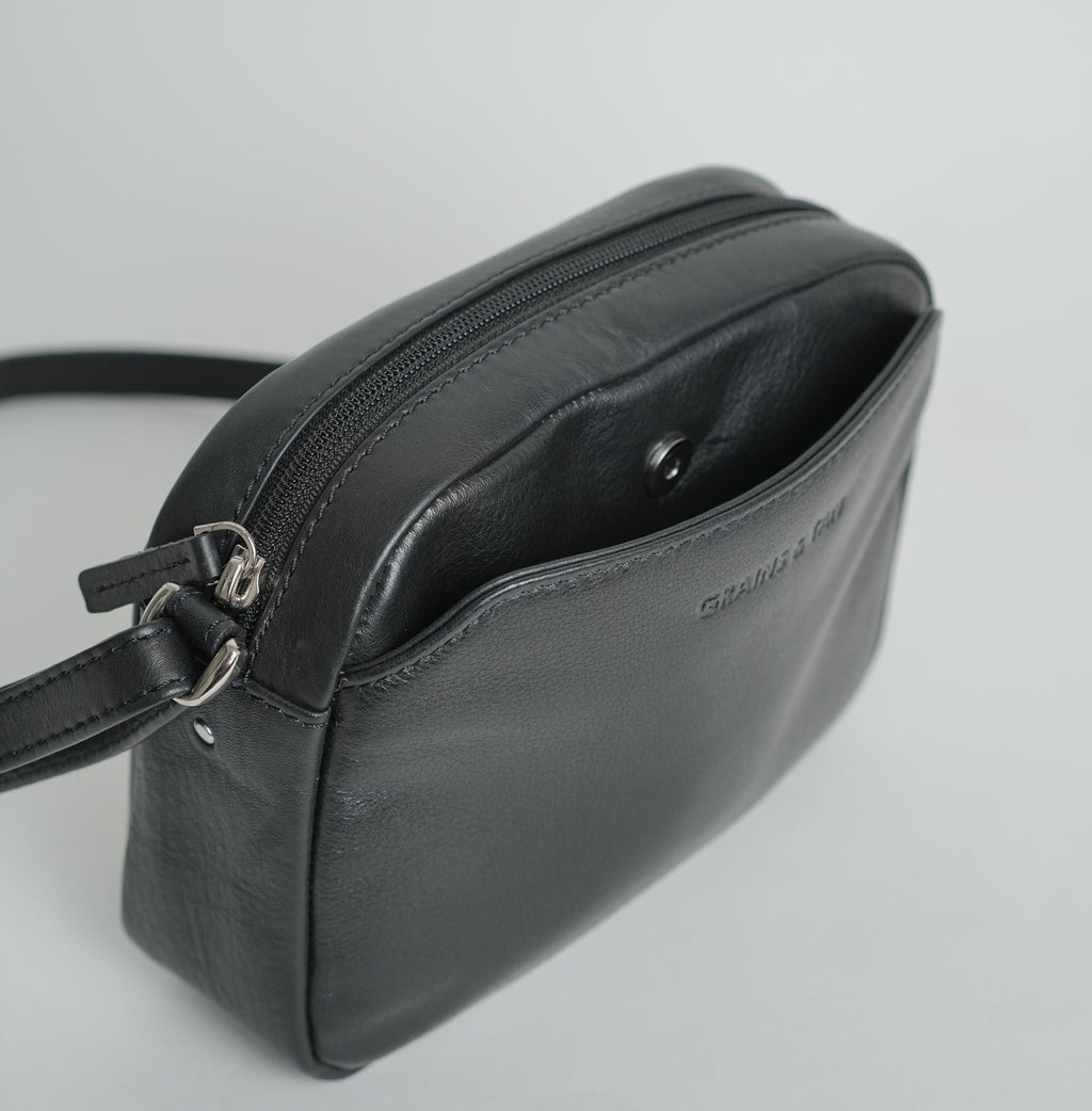 GT-H92B Full-Grain Leather Small Crossbody Bag with Adjustable Strap
