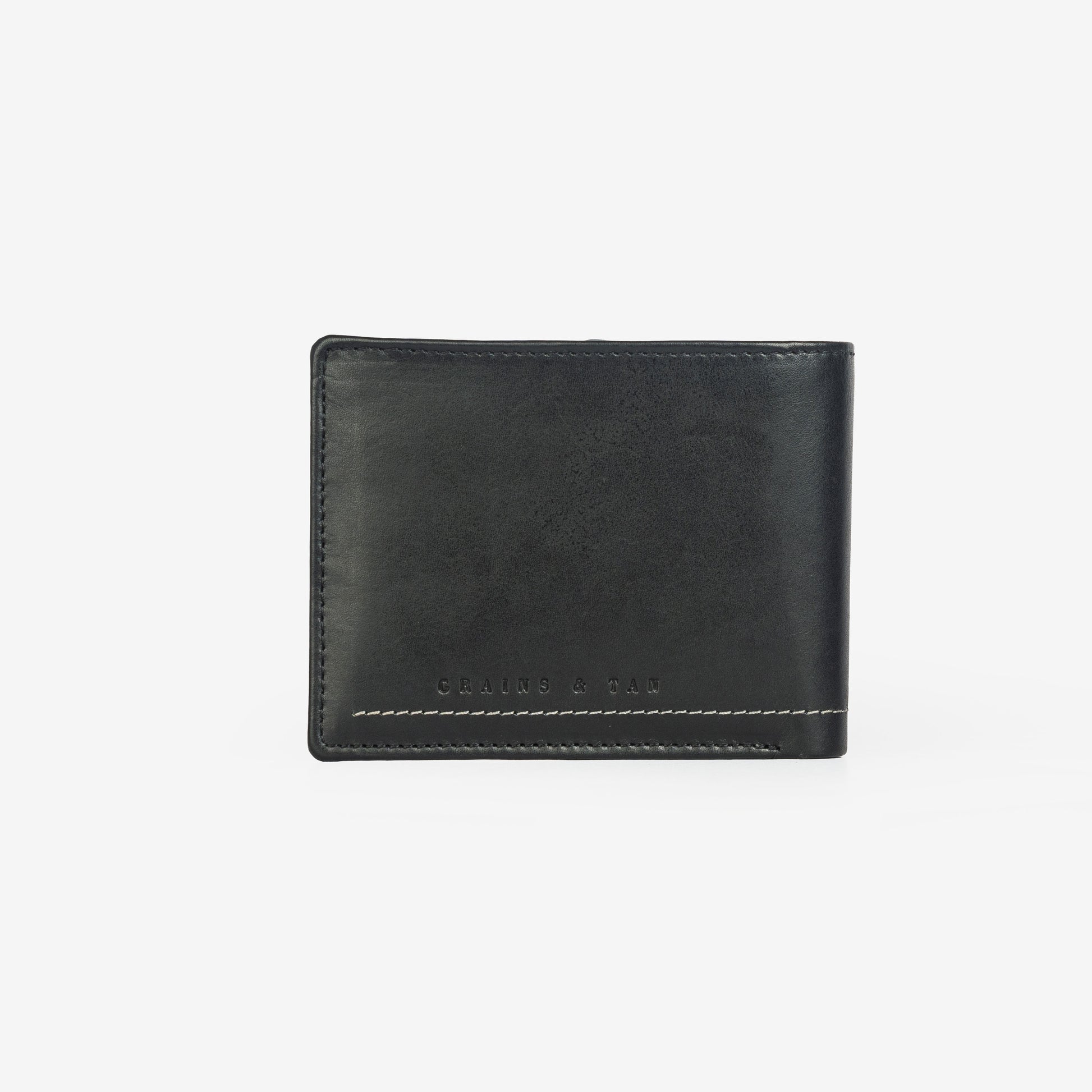 GT-TW1 Grains & Tan Full-grain Leather Large Men's Bi-fold Wallet, Euro Size Wallet (RFID Protected)