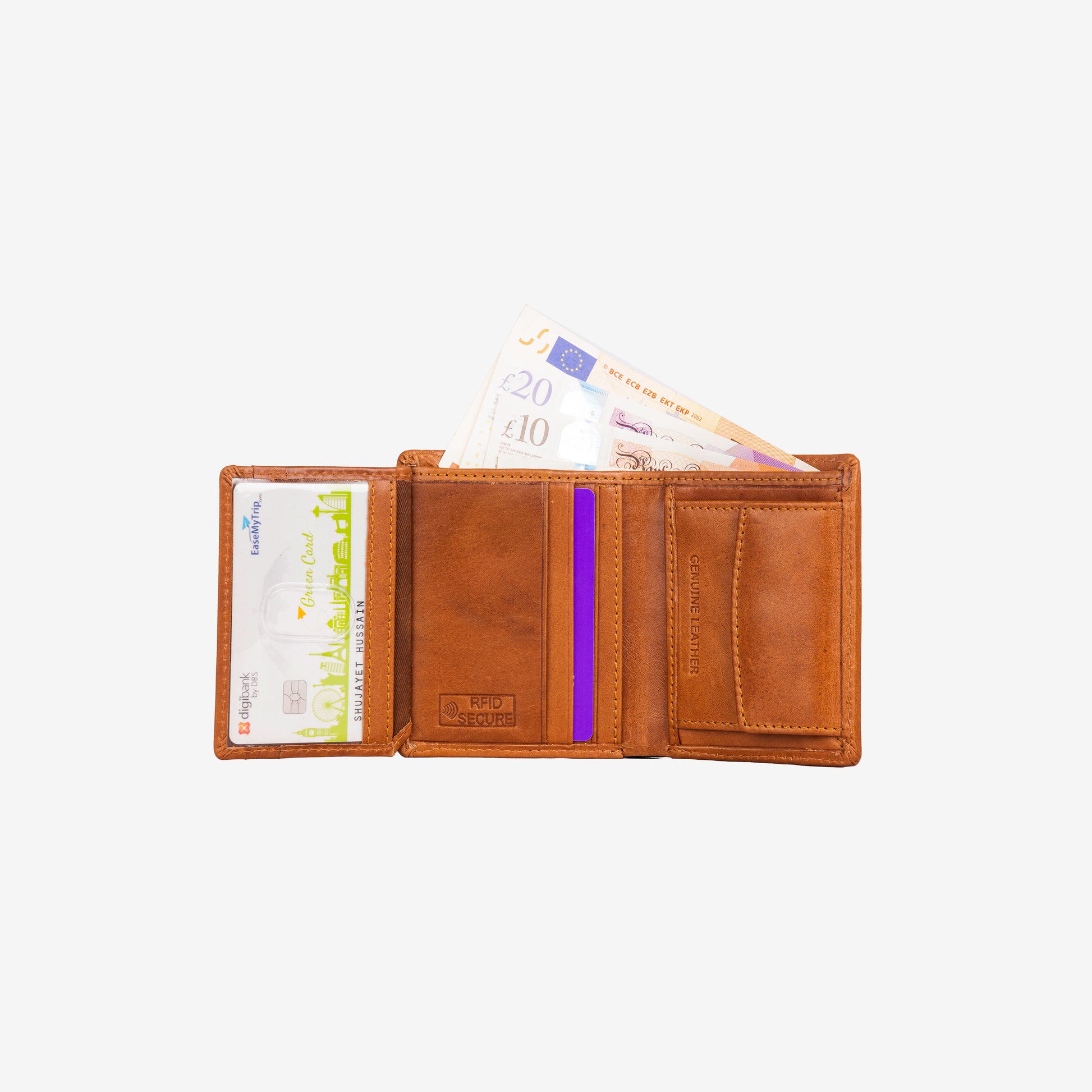 GT-TW3 Full-Grain Leather Bifold Wallet with RFID Protection