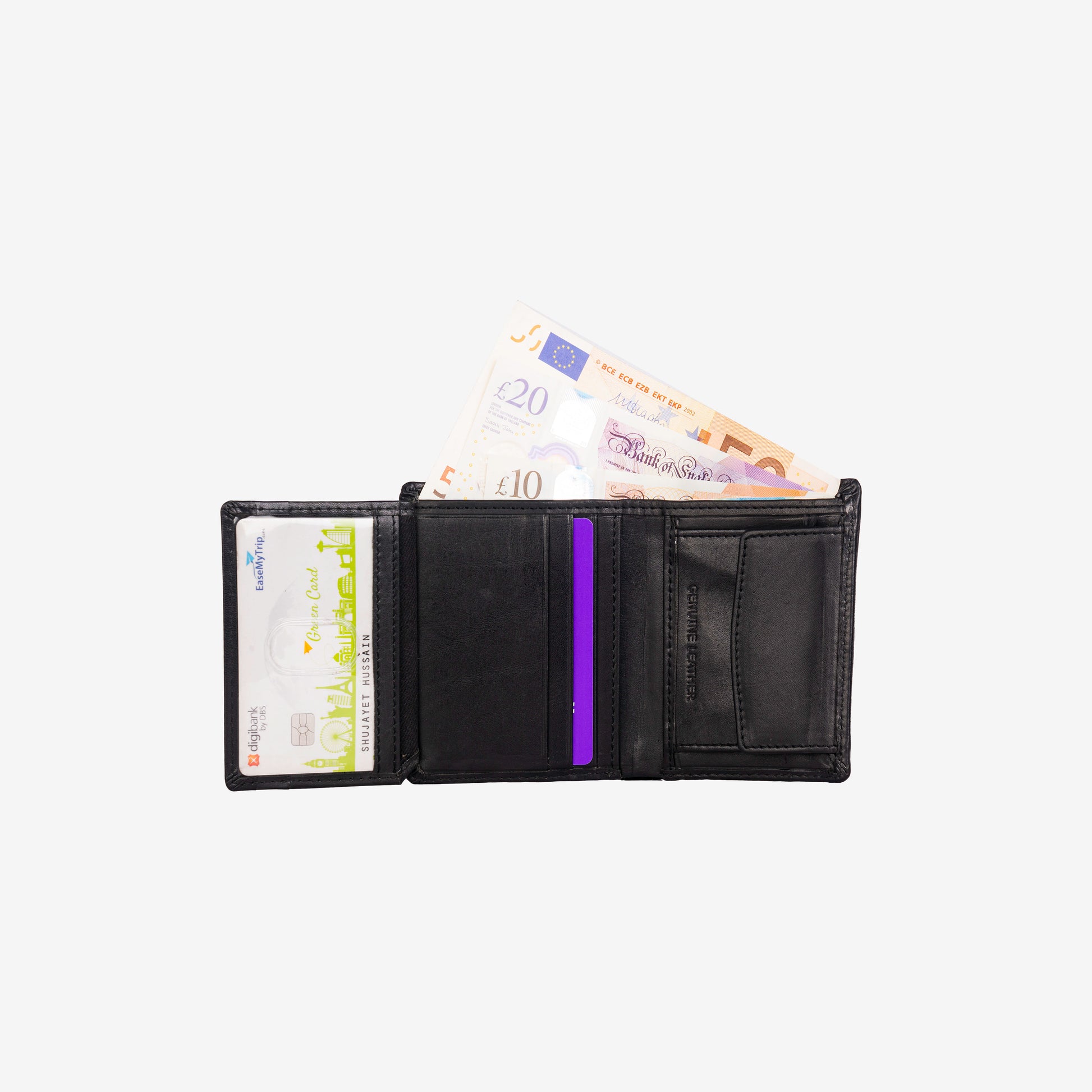 GT-TW3 Full-Grain Leather Bifold Wallet with RFID Protection
