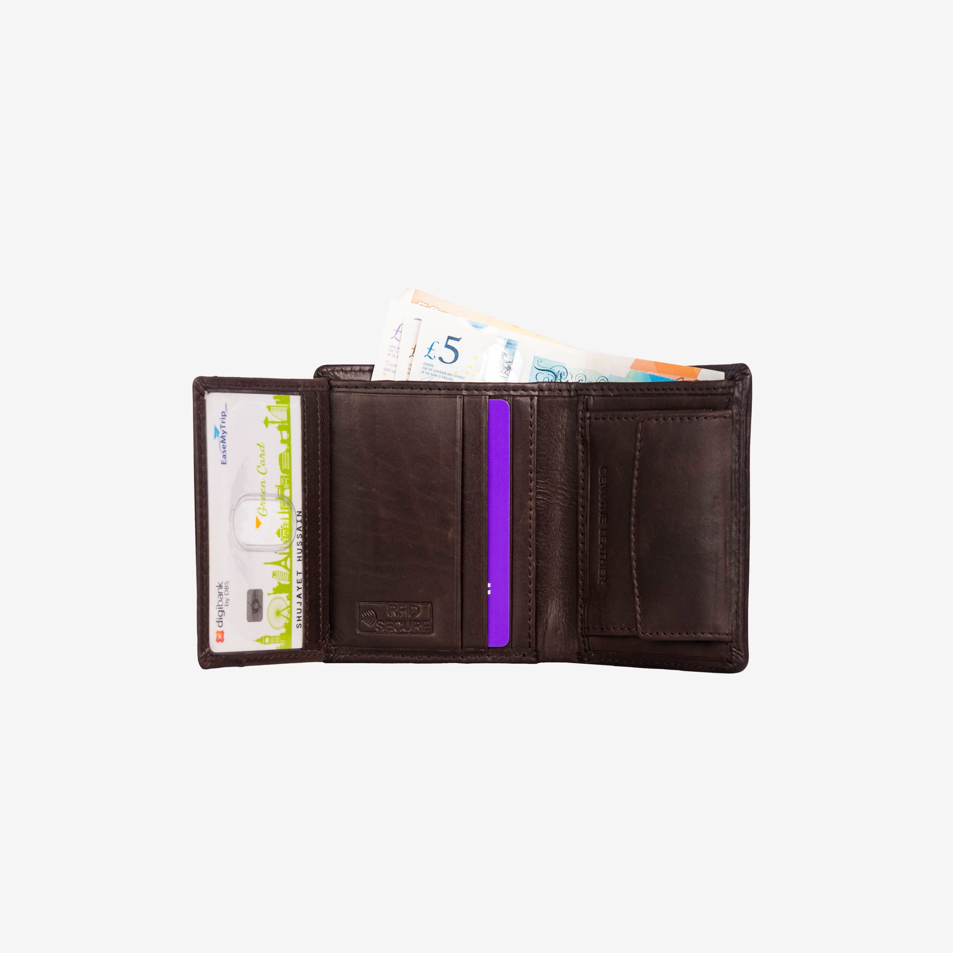 GT-TW3 Full-Grain Leather Bifold Wallet with RFID Protection