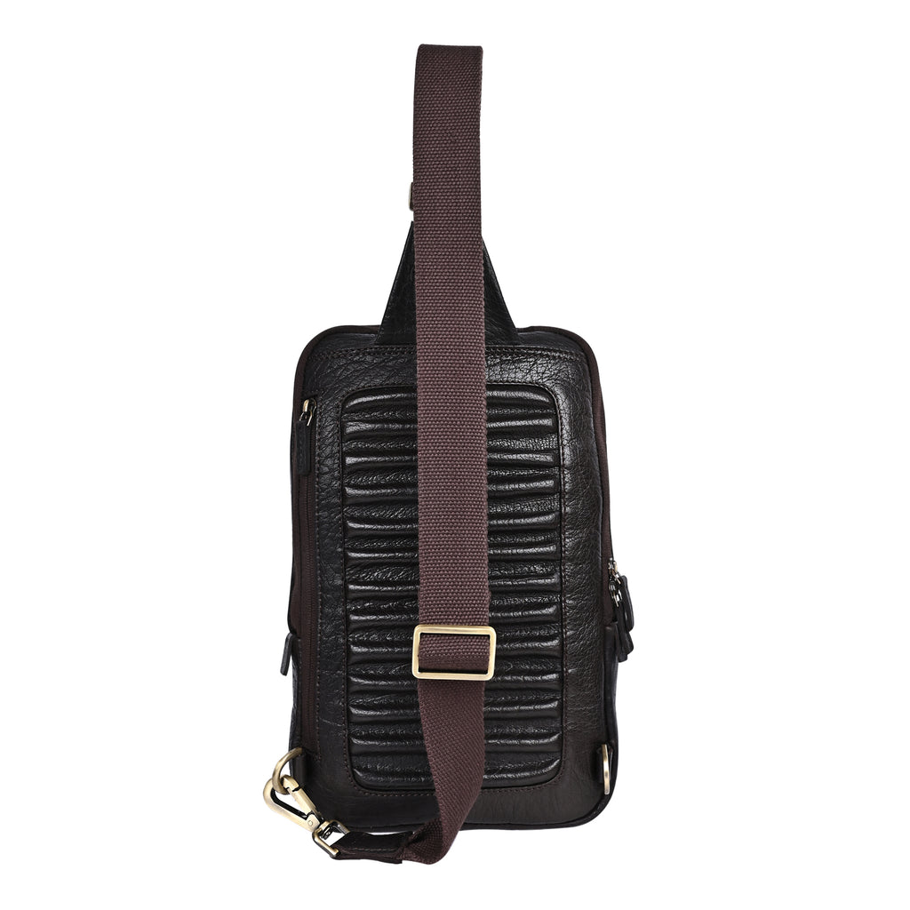 GT-KH8 Grains & Tan Full-grain Crossbody Travel Bag with Anti-theft Zip Pocket