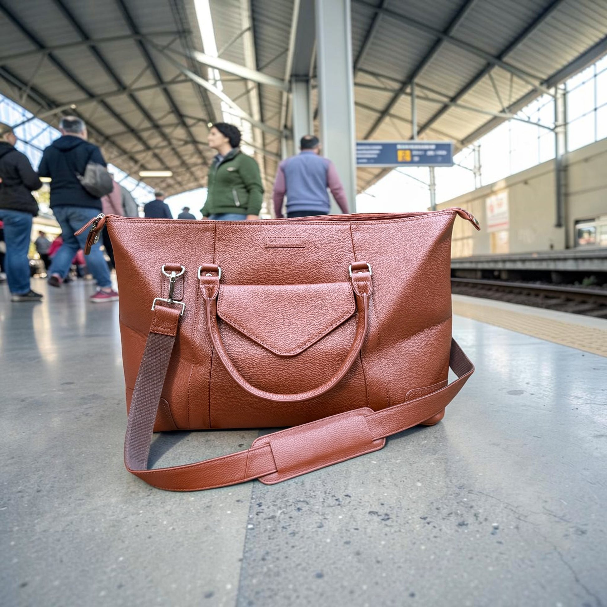 The Windermere Leather Weekender Bag – Premium Full Grain Leather Holdall | Travel Duffel Bag