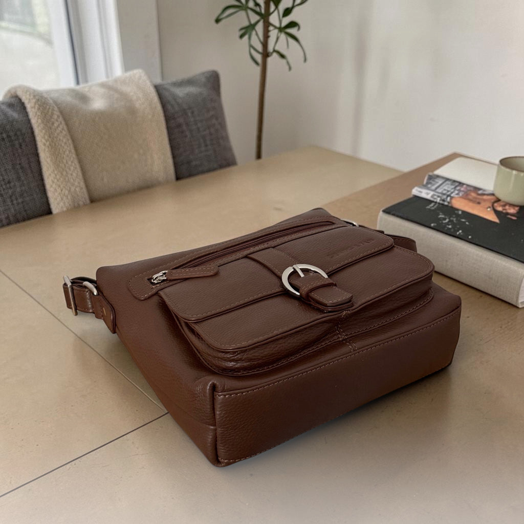 The Arundel Leather Crossbody Bag – Premium Full Grain Leather Messenger Shoulder Bag for Women