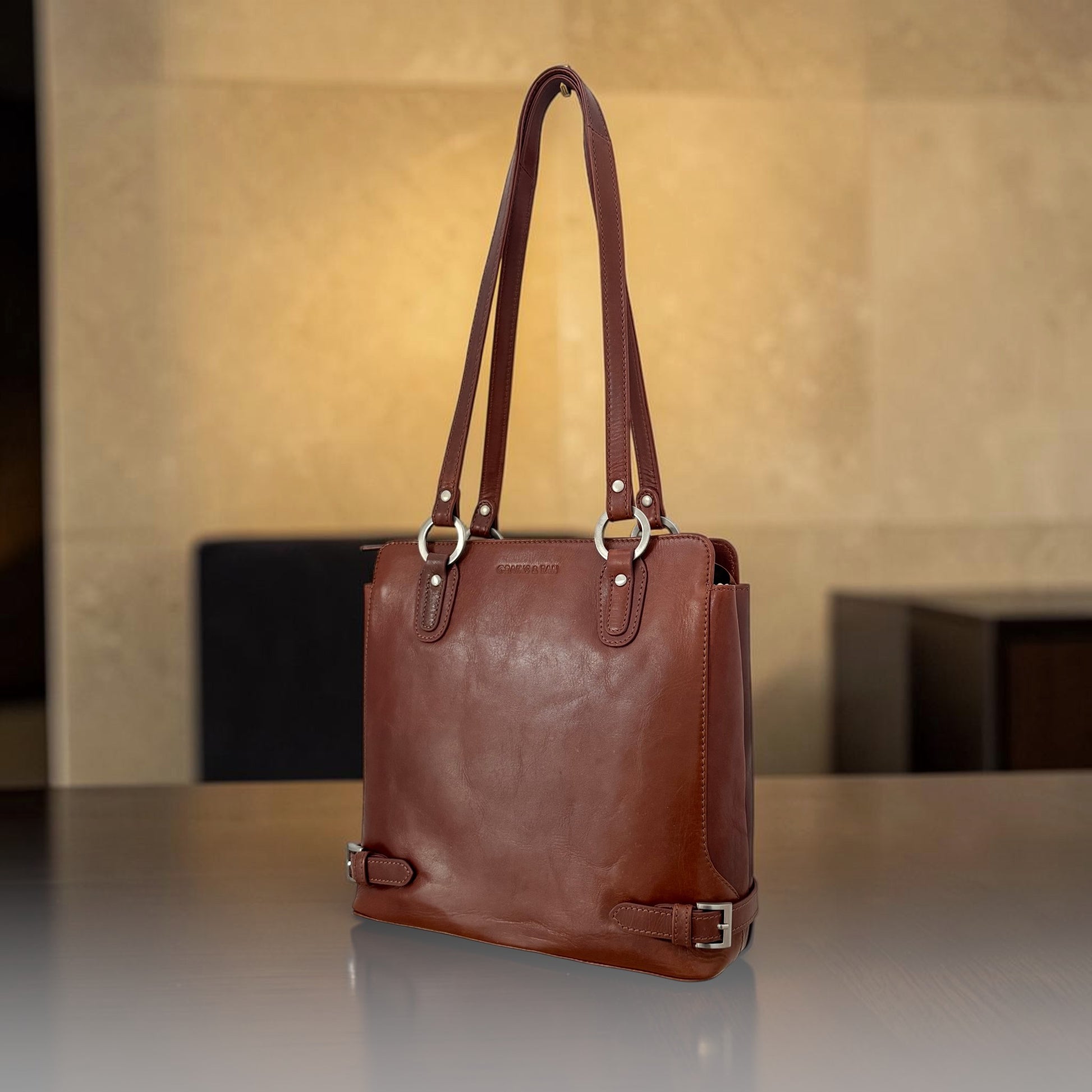 GT-KH12 The Oxford Leather Tote, Shopper – Brown