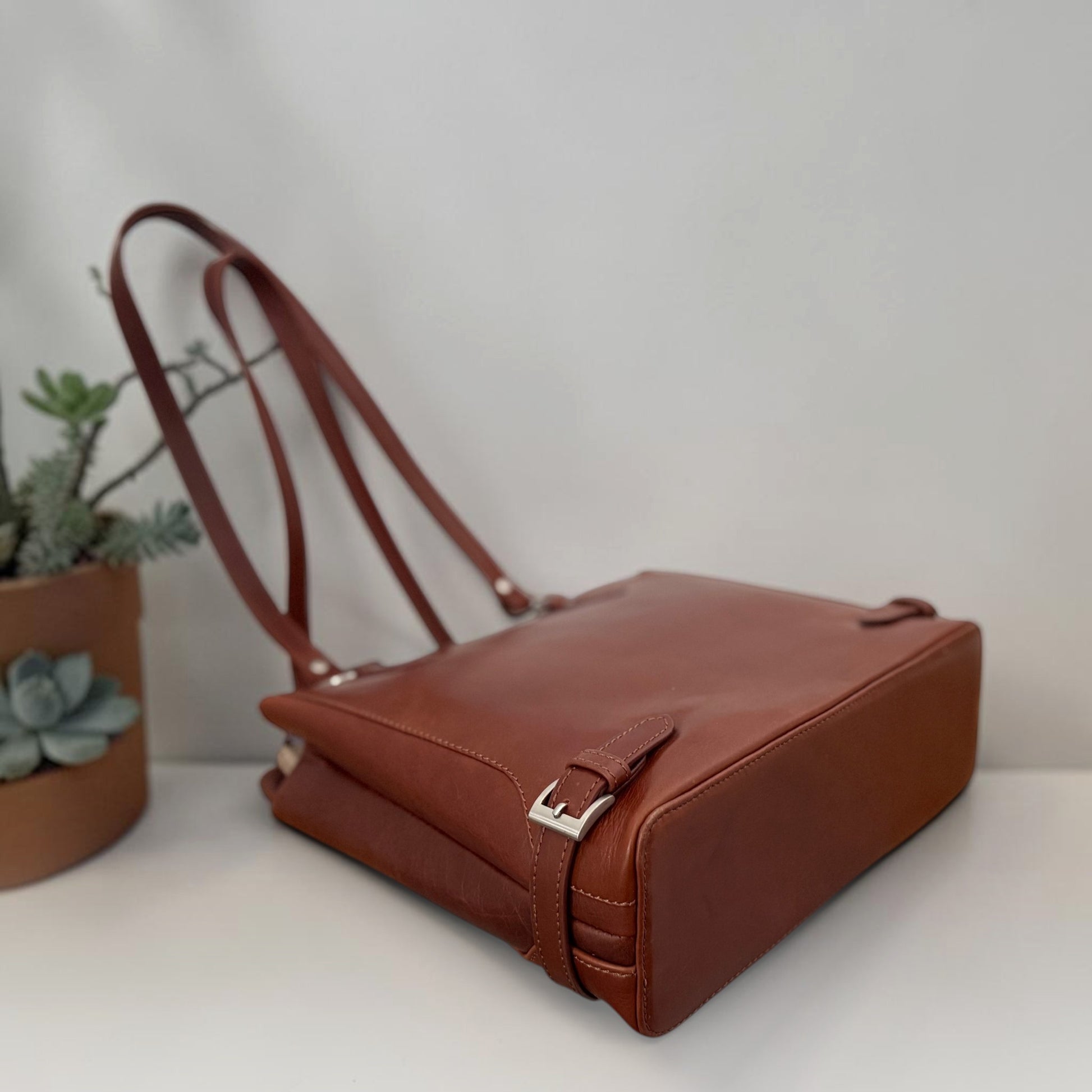 GT-KH12 The Oxford Leather Tote, Shopper – Brown