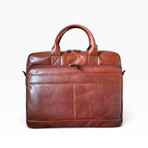 Ashford Full Grain Leather Briefcase, Laptop Messenger Bag – British Design Briefcase (Fits 17” Laptop) - SPECIAL EDITION