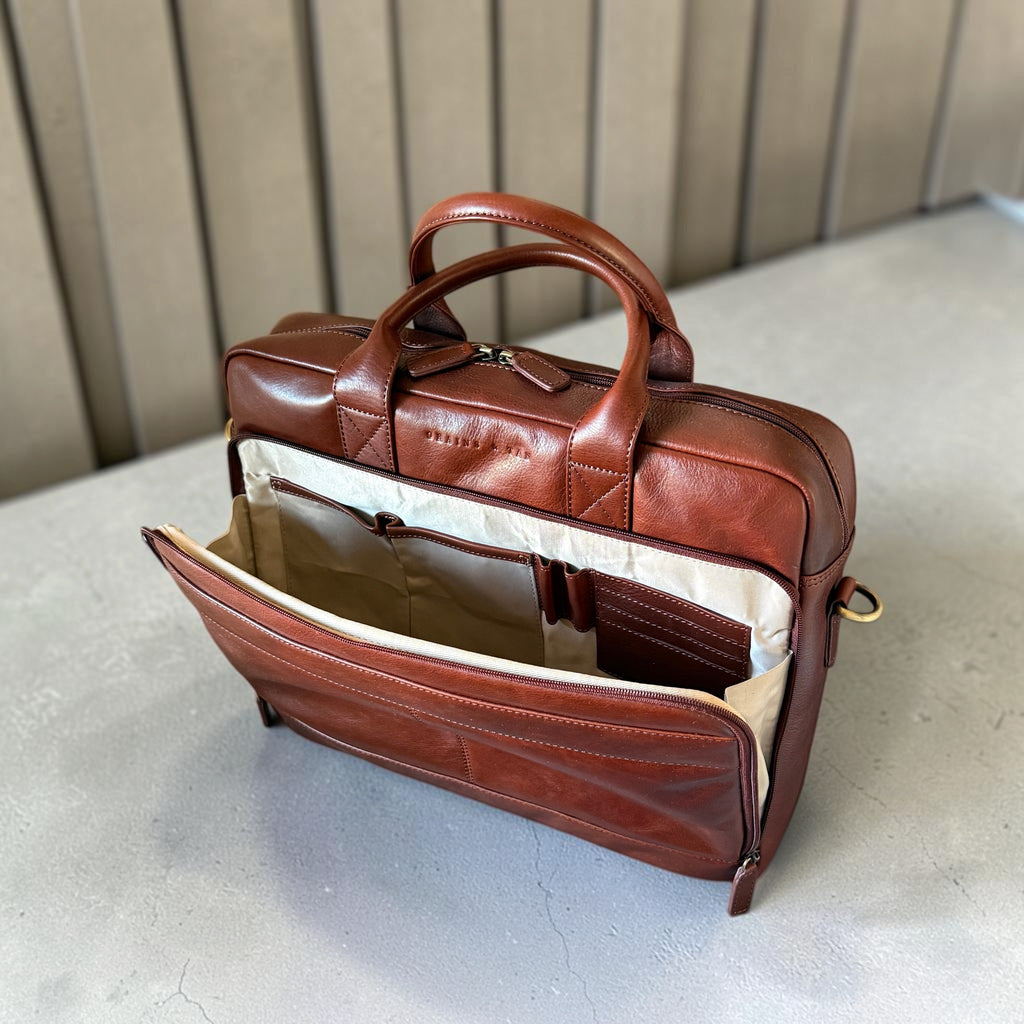 Ashford Full Grain Leather Briefcase, Laptop Messenger Bag – British Design Briefcase (Fits 17” Laptop) - SPECIAL EDITION