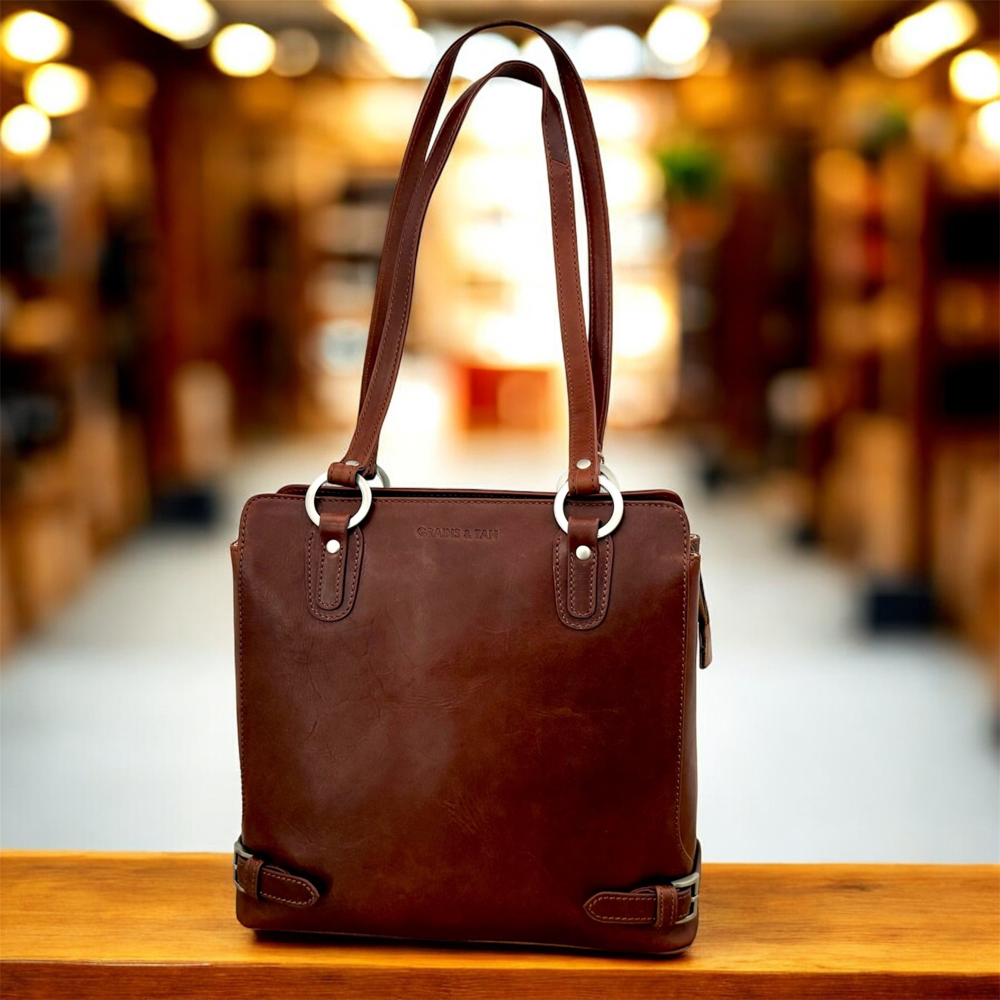 GT-KH12 The Oxford Leather Tote, Shopper – Brown