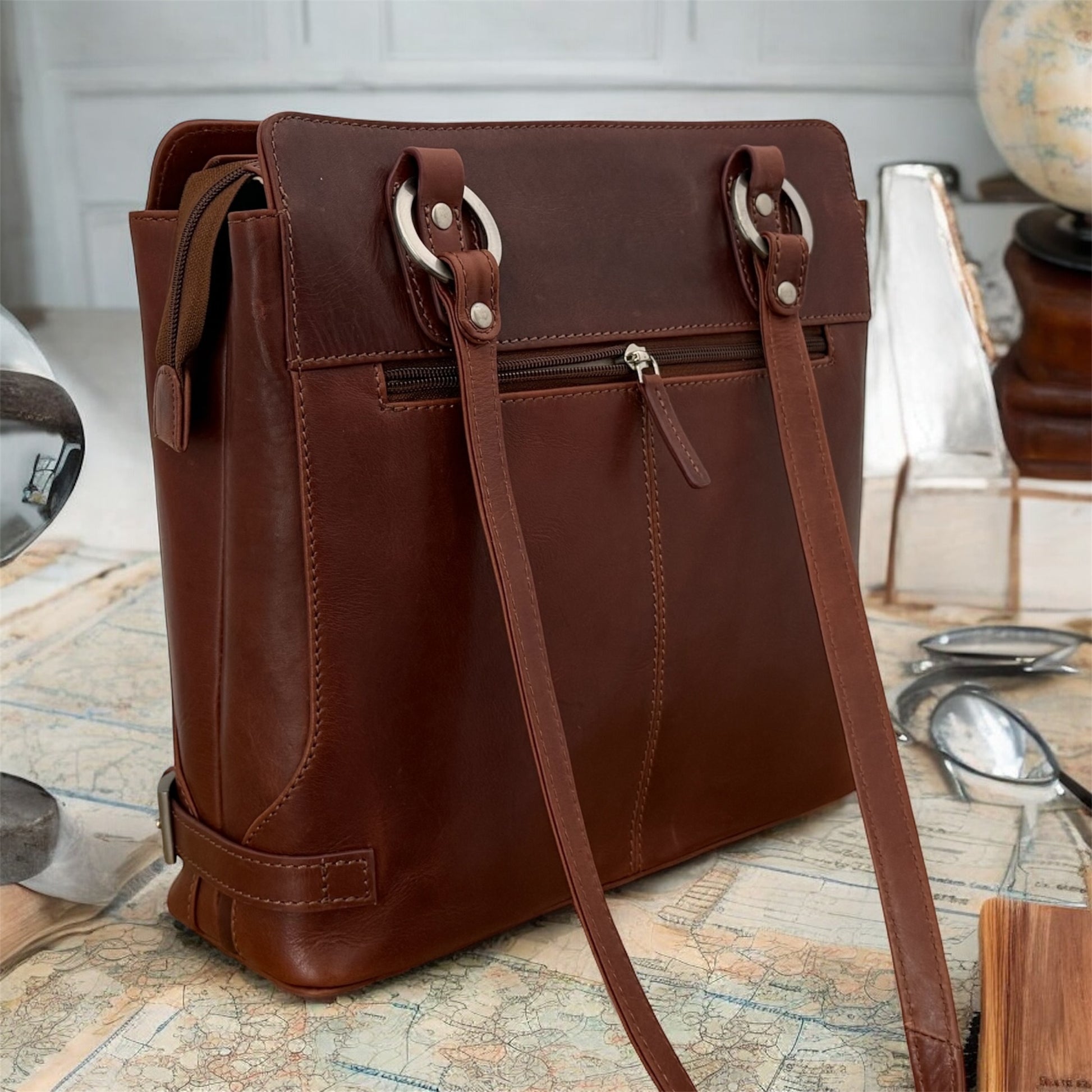 GT-KH12 The Oxford Leather Tote, Shopper – Brown