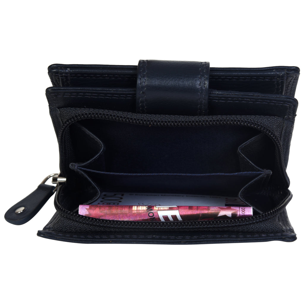 G&T-TP4 Full-grain Leather Medium Tab Purse with Change Section (RFID Protected)