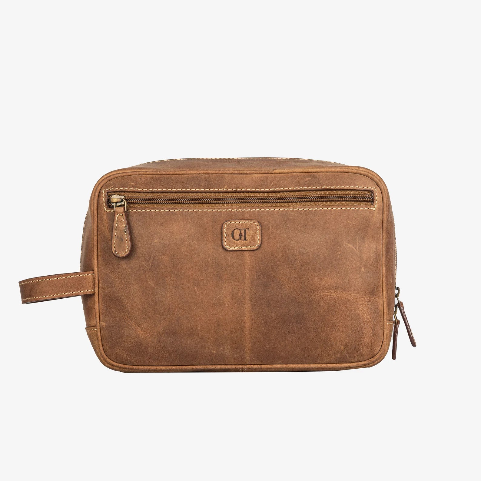 Chester Distinction Leather Wash Bag | Grains & Tan
