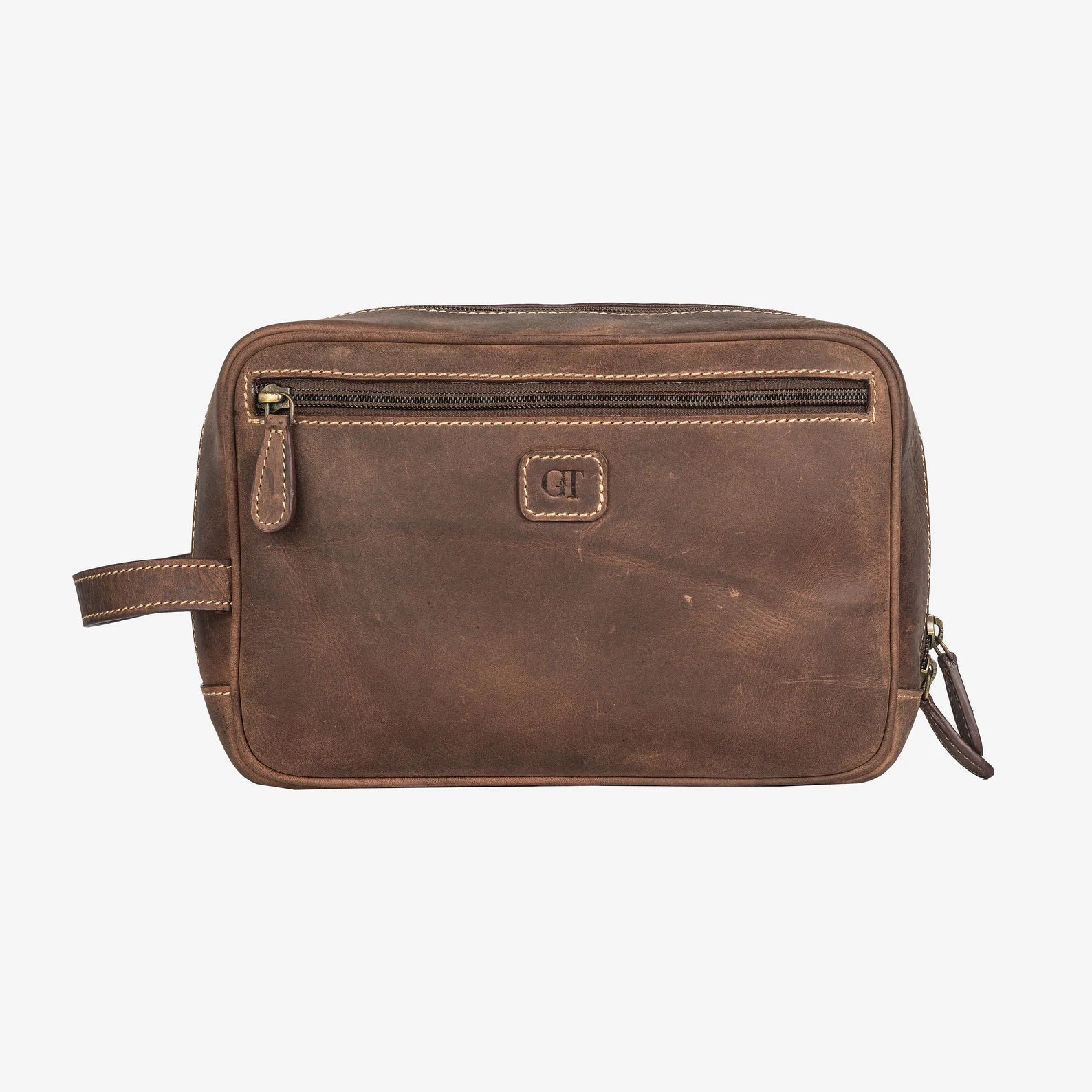 Chester Distinction Leather Wash Bag | Grains & Tan