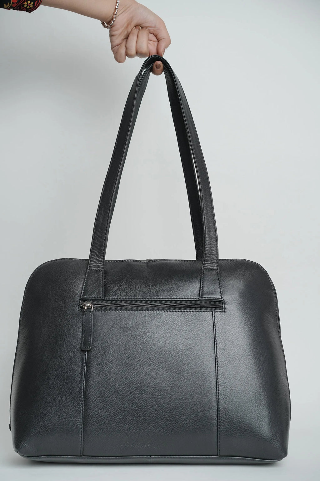 GT-H67 Grains & Tan Classic Multi-Compartment Ladies Work Bag with Long Strap, Made from Full-grain Cowhide